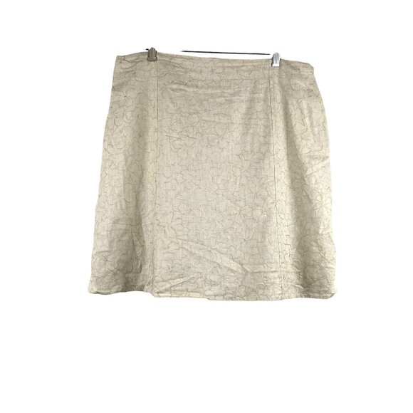 Coldwater Creek Womens Floral Embroidered A-Line Elastic Back Skirt PXL - Picture 1 of 13